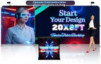 20x8 FT Tension Fabric Backdrop Display with Header HD Printed Portable Trade Show Booth Reusable Step and