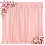 20x8ft Blush Pink Backdrop Curtain for Baby Shower Parties Pink Wrinkle Free Fabric Backdrop Curtain Wedding, alternate view