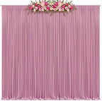 20x8ft Dusty Pink Backdrop Curtain for Baby Shower Parties Rose Pink Wrinkle Free Fabric Backdrop Curtain, alternate view 6