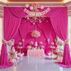 20x8ft Hot Pink Backdrop Curtain for Parties Fuchsia Wrinkle Free Fabric Backdrop Curtain Wedding Photo Backdrop