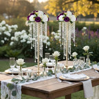 21.6in Gold Wedding Centerpieces for Table, 2Pcs Tall Vases Wedding Centerpieces with Sparkling Crystal Beads, alternate view