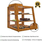 21 in. Light Wood Slanted Countertop Dry Bakery Display Case, Bread, Pastry and Dessert Display with Tempered, alternate view