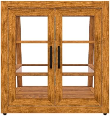 21 in. Light Wood Slanted Countertop Dry Bakery Display Case, Bread, Pastry and Dessert Display with Tempered, alternate view