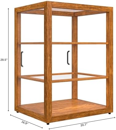 21 in. Upright Light Wood Countertop Dry Bakery Display Case, Bread, Cake and Pastry Display with Tempered Glass, alternate