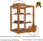 21 in. Upright Light Wood Countertop Dry Bakery Display Case, Bread, Cake and Pastry Display with Tempered Glass, alternate