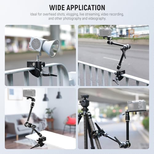 21" Magic Arm Camera Mount with Super Clamp, Overhead Desk Mount with 360° Dual Ball Head, 1/4" 3/8" 5/8" Stud, alternate