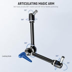21" Magic Arm Camera Mount with Super Clamp, Overhead Desk Mount with 360° Dual Ball Head, 1/4" 3/8" 5/8" Stud, alternate