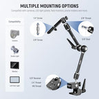 21" Magic Arm Camera Mount with Super Clamp, Overhead Desk Mount with 360° Dual Ball Head, 1/4" 3/8" 5/8" Stud, alternate