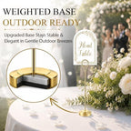 21 PCS Gold Table Number Holders With Table Numbers 1-20 & Head Table Card, 8" Weighted Base Place Card Holders, alternate