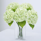 21" Real Touch Green Hydrangea Artificial Flowers with Long Stem & Leaves, Full Latex Faux Hydrangea Flowers for