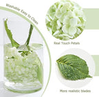 21" Real Touch Green Hydrangea Artificial Flowers with Long Stem & Leaves, Full Latex Faux Hydrangea Flowers for, alternate