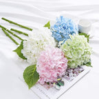 21" Real Touch Green Hydrangea Artificial Flowers with Long Stem & Leaves, Full Latex Faux Hydrangea Flowers for, alternate