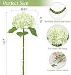 21" Real Touch Green Hydrangea Artificial Flowers with Long Stem & Leaves, Full Latex Faux Hydrangea Flowers for, alternate