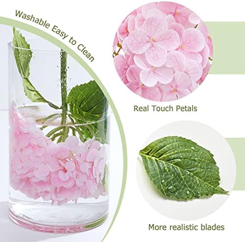 21" Real Touch Hydrangea Artificial Flowers with Long Stem & Leaves, Full Latex Faux Hydrangea Flowers for Home, alternate