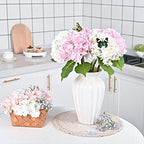21" Real Touch Hydrangea Artificial Flowers with Long Stem & Leaves, Full Latex Faux Hydrangea Flowers for Home, alternate