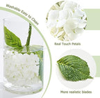 21" Real Touch White Hydrangea Artificial Flowers with Long Stem & Leaves, Full Latex Faux Hydrangea Flowers for, alternate