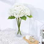 21" Real Touch White Hydrangea Artificial Flowers with Long Stem & Leaves, Full Latex Faux Hydrangea Flowers for, alternate