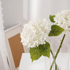 21" Real Touch White Hydrangea Artificial Flowers with Long Stem & Leaves, Full Latex Faux Hydrangea Flowers for, alternate
