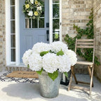 21" Real Touch White Hydrangea Artificial Flowers with Long Stem & Leaves, Full Latex Faux Hydrangea Flowers for, alternate