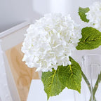 21" Real Touch White Hydrangea Artificial Flowers with Long Stem & Leaves, Full Latex Faux Hydrangea Flowers for, alternate