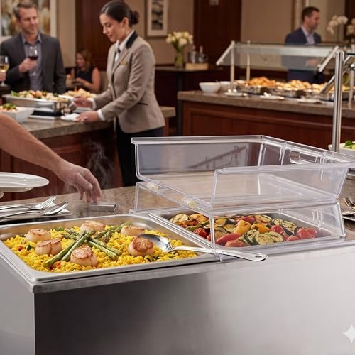 21" x 13" x 3" Full Size Polycarbonate Hinged Dome Cover Opens on both ends Clear Color- Food Pan Cover Pastry, alternate