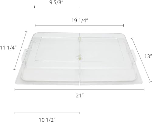 21" x 13" x 3" Full Size Polycarbonate Hinged Dome Cover Opens on both ends Clear Color- Food Pan Cover Pastry, alternate