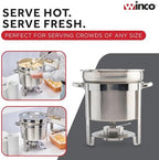 211 Stainless Steel Marmite Soup Chafer 11qt Round W/ Cover & Fram, alternate view 7