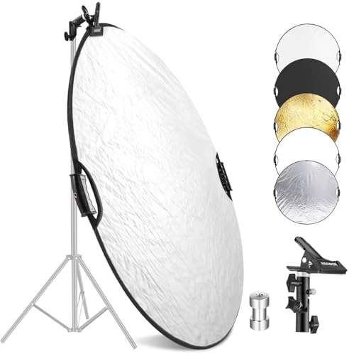 22"/56cm 5 in 1 Light Reflector with Clamp & Hand Grips, RF-56II
