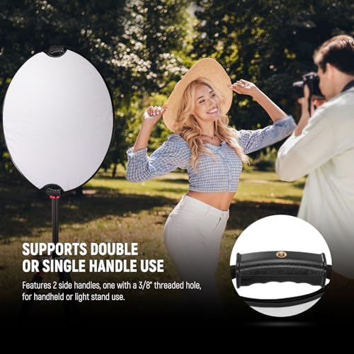 22"/56cm 5 in 1 Light Reflector with Clamp & Hand Grips, RF-56II, alternate view 3