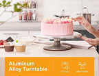 22 Aluminum Cake Stand Turntable Set for Decorating Baking Kit, 12" in Silver, alternate view 4
