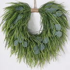 22" Artificial Eucalyptus & Saw Grass Wreath for Front Door Decor
