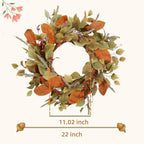 22" Fall Wreath for Front Door, Eucalyptus and Berry Decor, alternate view 3