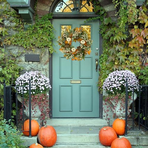 22'' Fall Wreaths for Front Door Autumn Wreath for Home Decor, alternate view 2