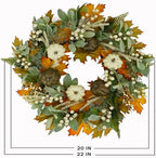 22'' Fall Wreaths for Front Door Autumn Wreath for Home Decor, alternate view 3
