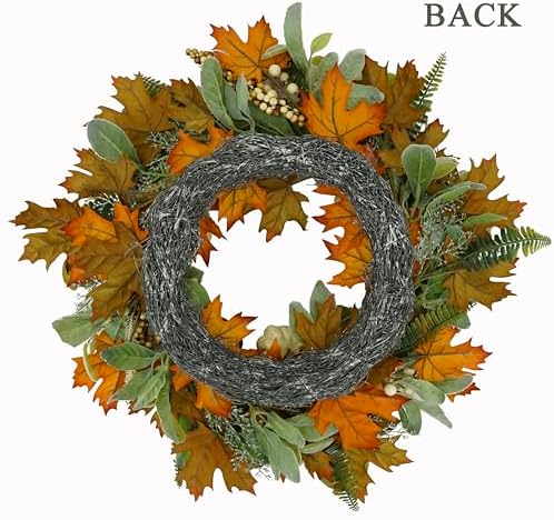 22'' Fall Wreaths for Front Door Autumn Wreath for Home Decor, alternate view 5