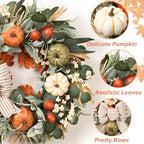 22'' Fall Wreaths for Front Door, Fall Decorations for Home Autumn Wreath, alternate view 3