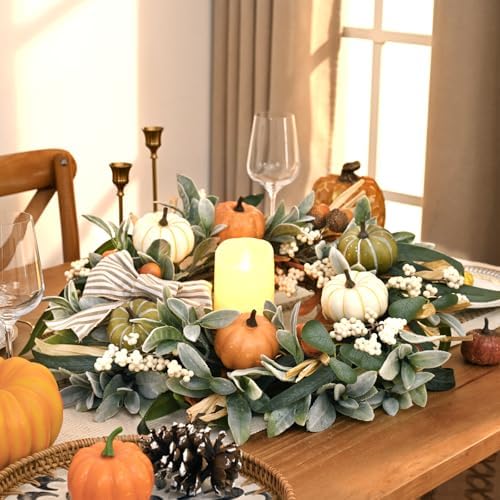 22'' Fall Wreaths for Front Door, Fall Decorations for Home Autumn Wreath, alternate view 4