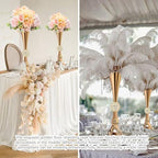 22" Gold Luxury Flower Vase for Wedding Centerpieces - Crystal-Embedded Tall Geometric Metal Vase for Feather, alternate view