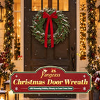 22 Inch Artificial Christmas Wreath for Front Door with Red Bow & Berries, alternate view 6