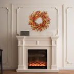 22 inch Artificial Fall Wreaths for Front Door, Autumn Wreath with Large red Berries and Fall Leaves Suitable, alternate view