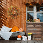 22 inch Artificial Fall Wreaths for Front Door, Autumn Wreath with Pumpkin and red Berries Suitable for Indoor, alternate
