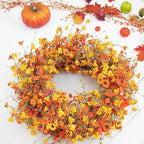 22 Inch Fall Wreaths for Front Door Boho Fall Wreath Autumn Wreath, alternate view 2
