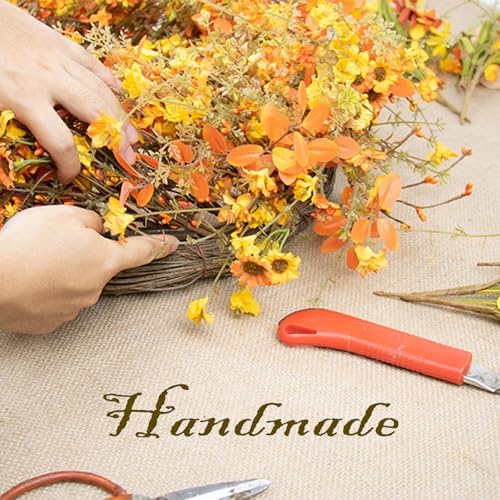 22 Inch Fall Wreaths for Front Door Boho Fall Wreath Autumn Wreath, alternate view 4