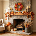 22 Inch Fall Wreaths for Front Door Outside Autumn Wreath, alternate view 6