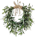 22 Inch Lifelike Faux Heart Shaped Olive Wreath for Front Door