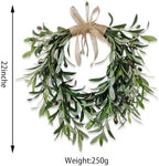 22 Inch Lifelike Faux Heart Shaped Olive Wreath for Front Door, alternate view 3