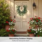 22 Inch Lifelike Faux Heart Shaped Olive Wreath for Front Door, alternate view 7