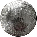 22 inch Round Silver Wedding Cake Stand, Hand Crafted, Embossed, Durable Build in Silver (Polished Aluminum, alternate view 4