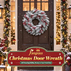 22 Inch Snow-Flocked Artificial Christmas Wreath for Front Door, alternate view 3