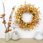 22 Inches Fall Wreath Fall Wreaths for Front Door Thanksgiving Wreath, alternate view 2